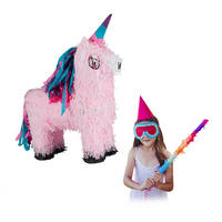 PINATA Einhorn - Rosa, Papier/Wellpappe (40/54/13cm) - Relaxdays