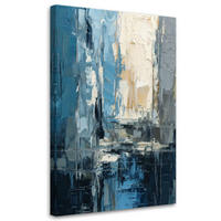 LEINWANDBILD Abstraktion 70x100cm - Blau, Textil (70/100cm) - Feeby