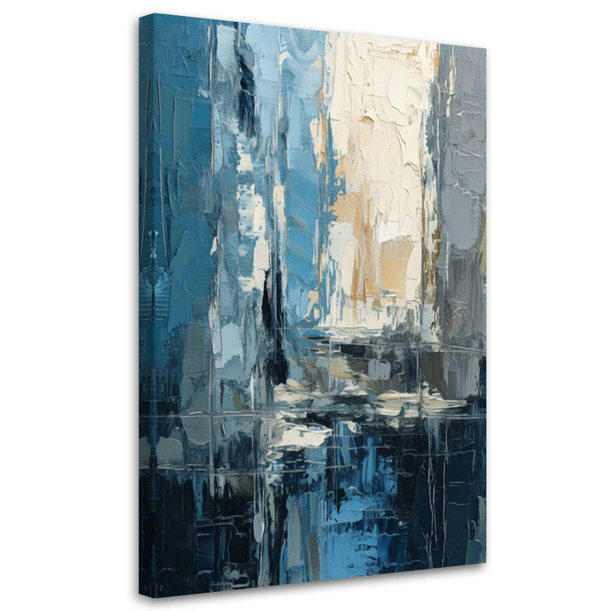 LEINWANDBILD Abstraktion 70x100cm - Blau, Textil (70/100cm) - Feeby