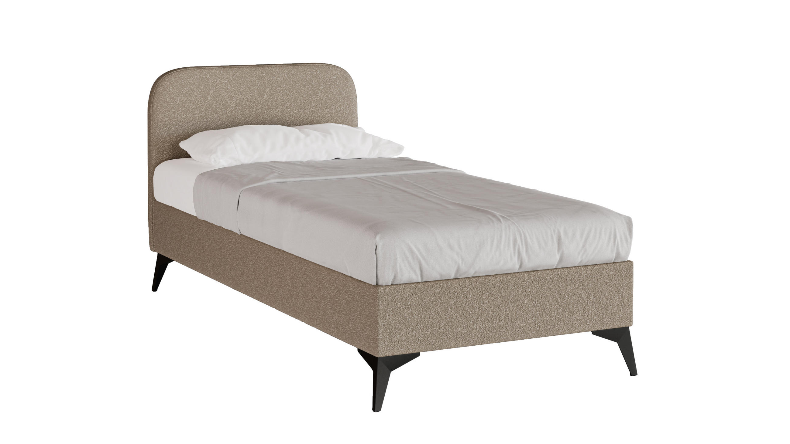 POLSTERBETT Mavilo 90 x 200 cm mit Bettkasten und Lattenrost taschenfederkernmatratze 19cm - braun - Braun, Holz (90/200cm) - Panda Möbel