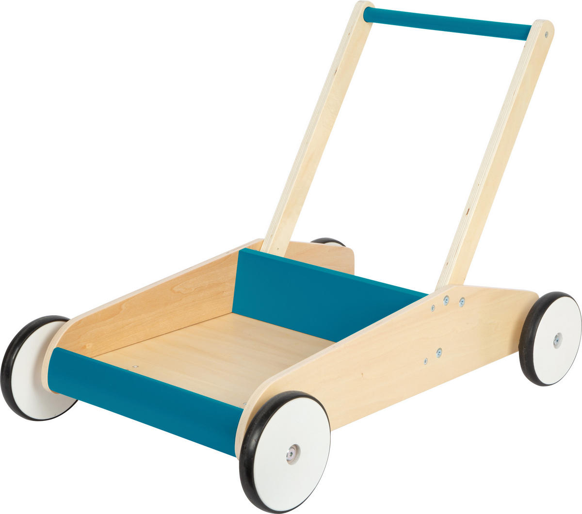 LAUFLERNWAGEN PETROLBLAU - Naturfarben, Holz (40.5/45.5/62cm) - small foot