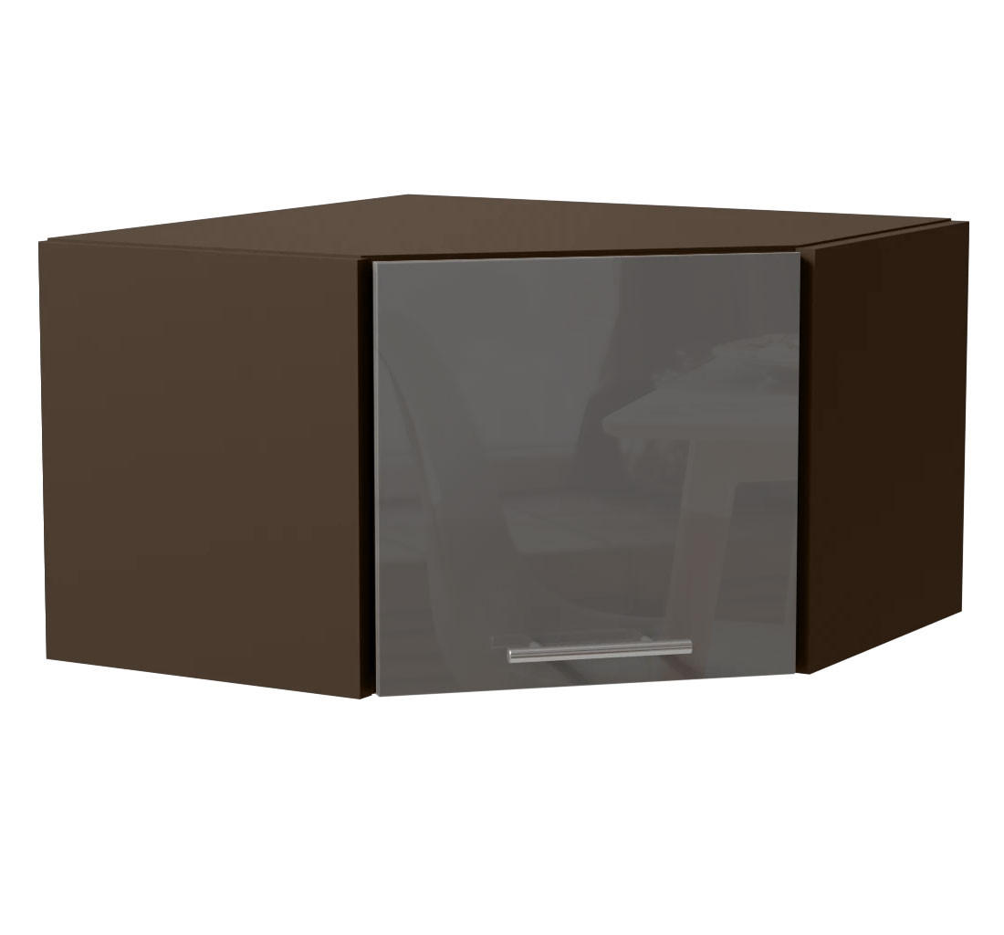 ECKHÄNGESCHRANK Essen W10/60/36 Grau Hochglanz / Lava Matt 60 / 60 / 36cm - Dunkelgrau/Grau, Holz/Holzwerkstoff (60/36/60cm) - Feldmann-Wohnen