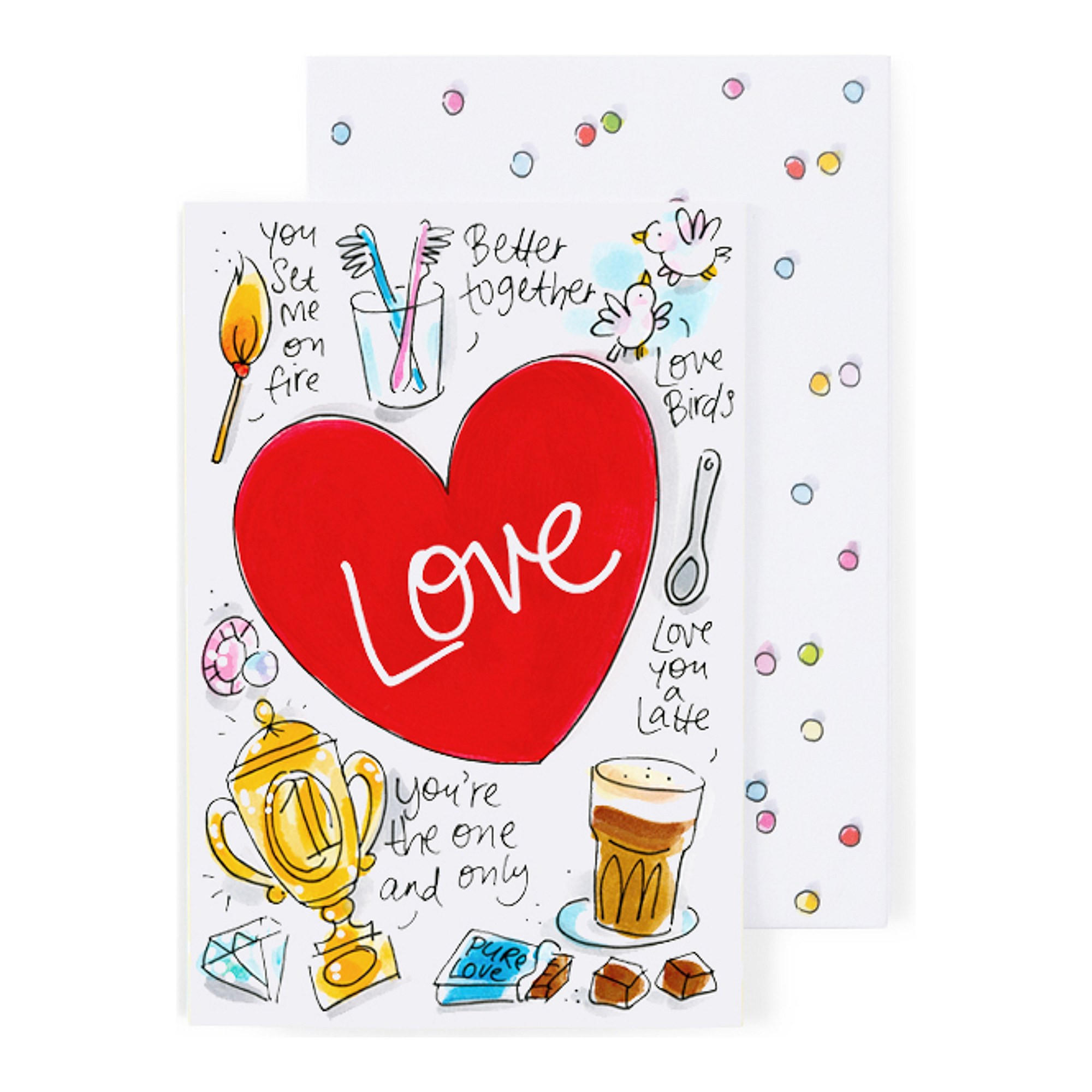 GRUSSKARTE Liebe in Bunt - 17 x 11,5cm - Multicolor, Papier (11.5/0.2cm) - Blond Amsterdam