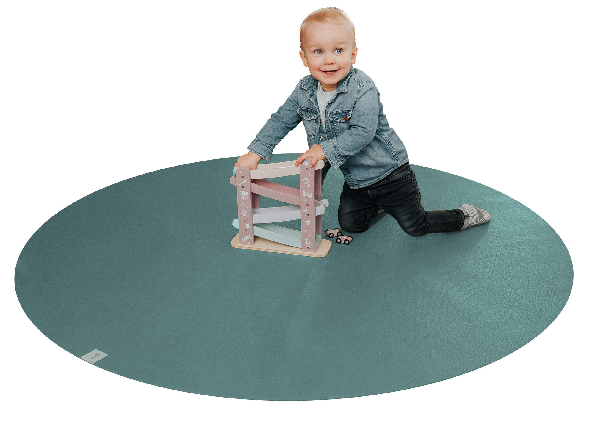 KRABBELMATTE Rund 160cm Petrol - Petrol, Textil (160/160cm) - Sanosoft