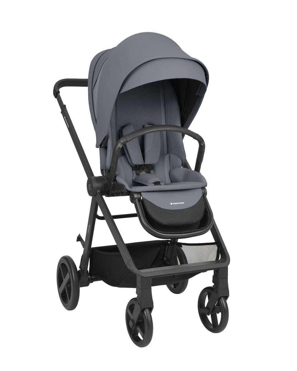 KOMBIKINDERWAGEN Mia 3 in 1 grau Babywanne Babyschale Wickeltasche Matratze - Grau, Metall (72/53/99cm) - Kikka boo