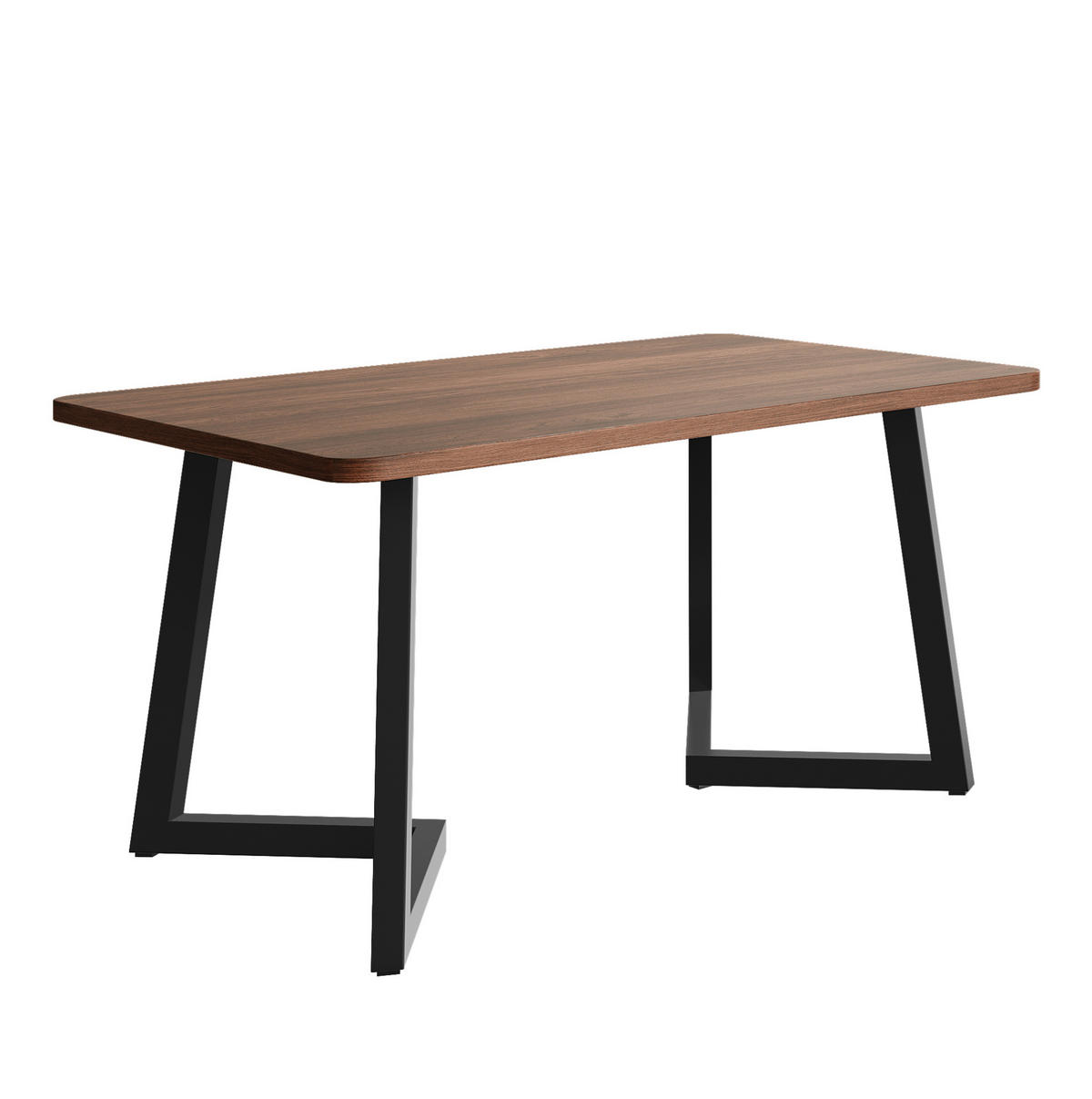 ESSTISCH 117/75/68 cm Schwarz/Nussbaumfarben aus MDF mit Metallgestell - Braun, Holzwerkstoff (117/68/75cm) - OKMYHOME