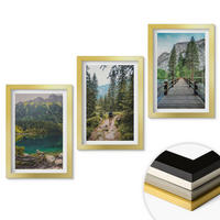 WANDBILDER 3er Set - 20x30 cm Goldrahmen - Berge, Seen, Wälder, Wege - Goldfarben, Kunststoff (20/30cm) - ArtPrintCave