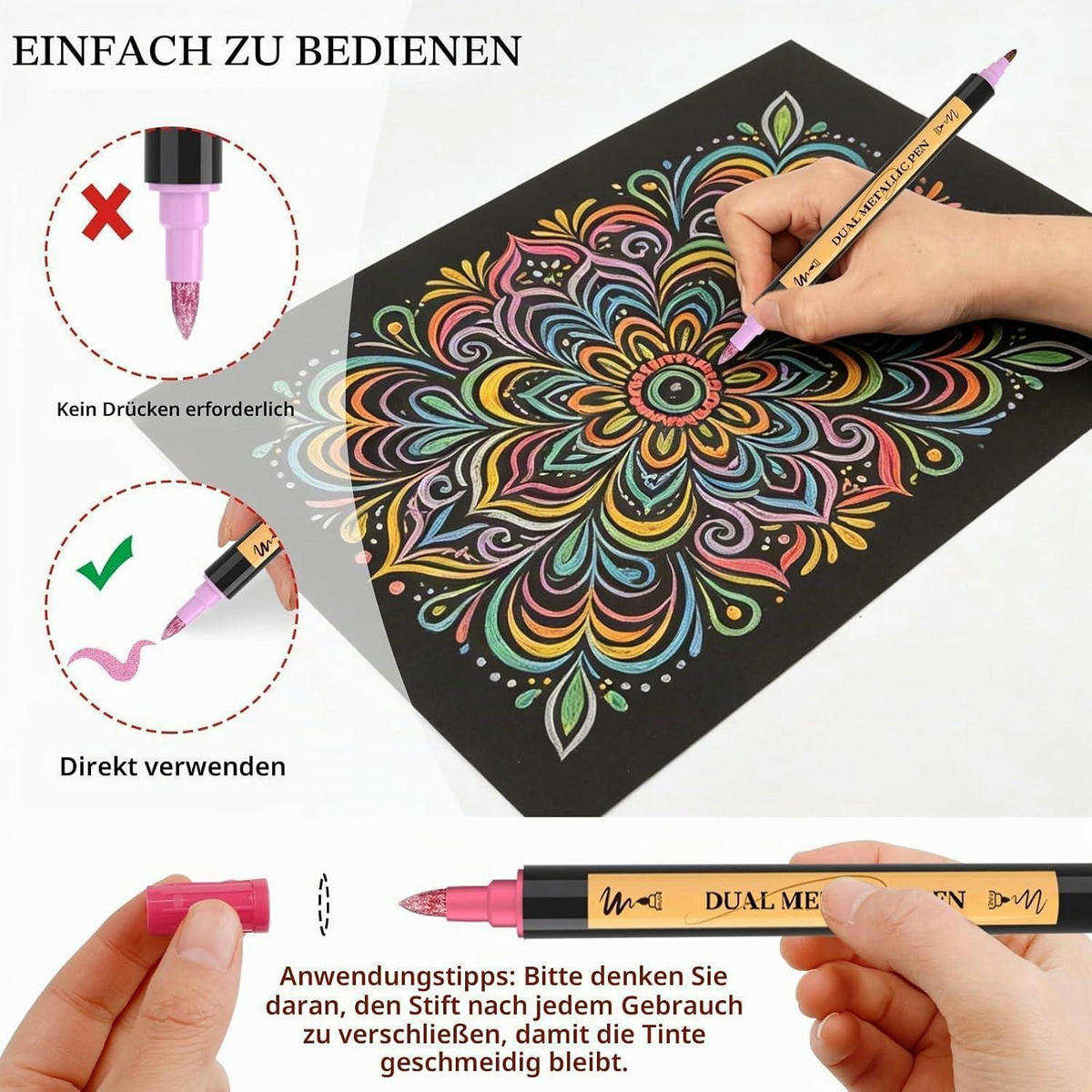 ACRYLSTIFTE 30er Set Metallic Dual Tip - Multicolor, Kunststoff (10/2/15cm)