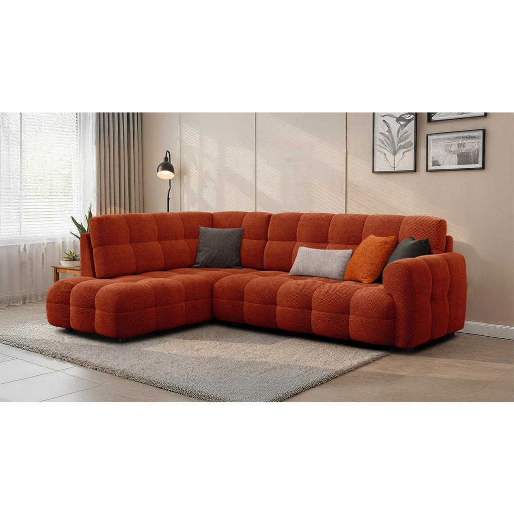 Thumbnail - Courtois Laville Ecksofa, Dunkelorange, Textil, 5-Sitzer, 283x191 cm, Wohnzimmer, Sofas & Couches, Wohnlandschaften, Eck...