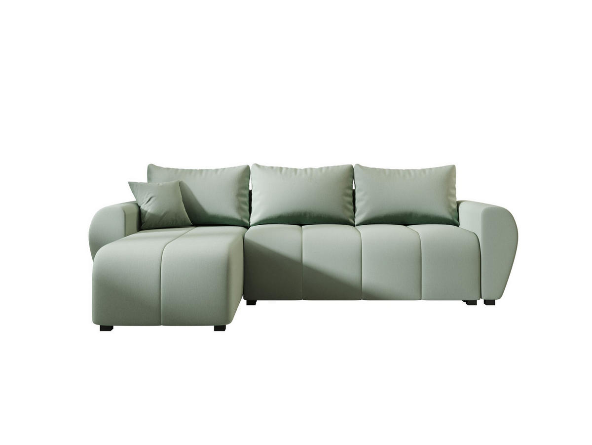 ECKSOFA MOLISA L Cosmic 16 Links mit Schlaffunktion - Hellgrün, Textil (245/145cm) - Bedante