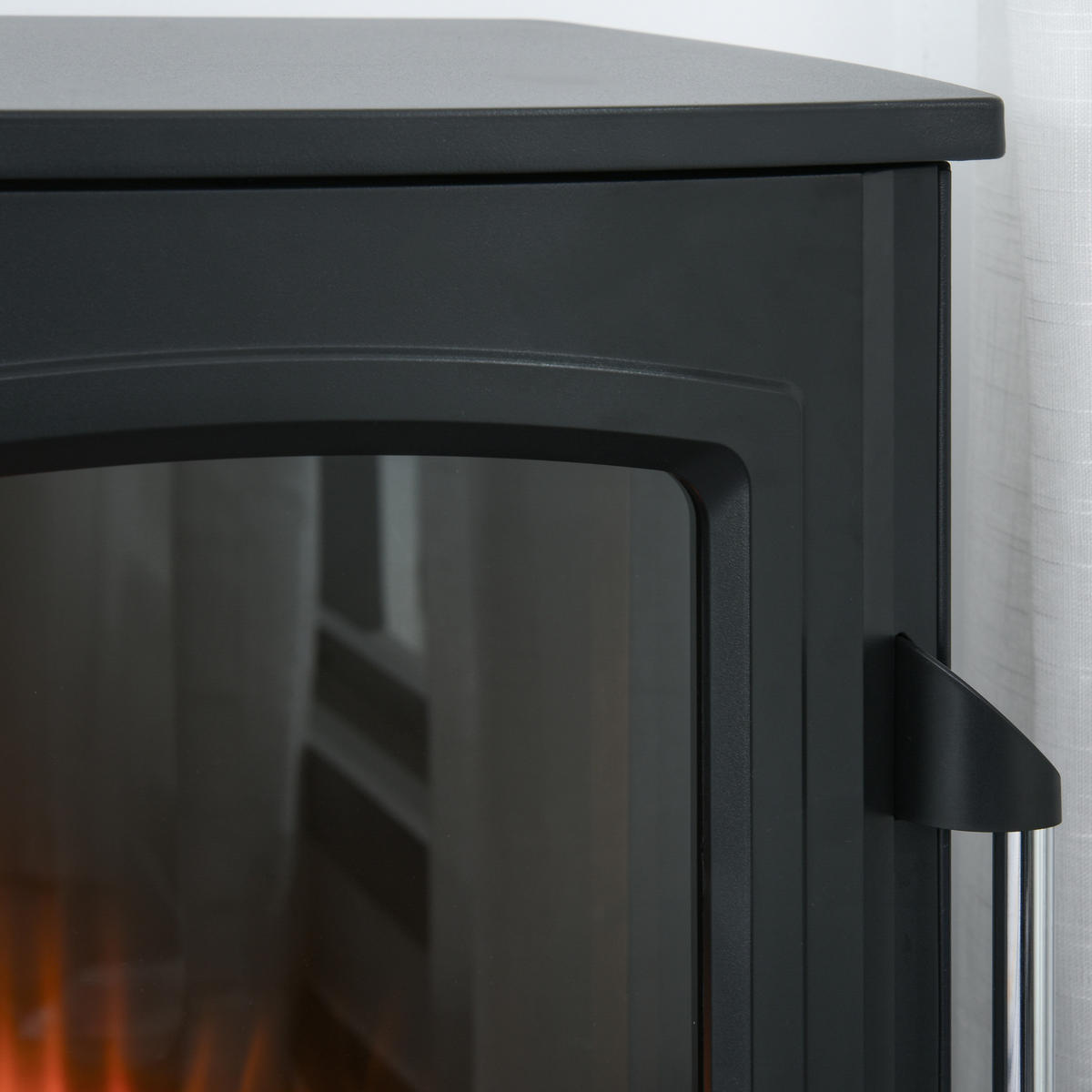 ELEKTROKAMIN mit Flammeneffekt, Thermostat Kaminofen, 1000 W/2000 W, Schwarz - Schwarz, Metall (5/32/44cm) - HOMCOM