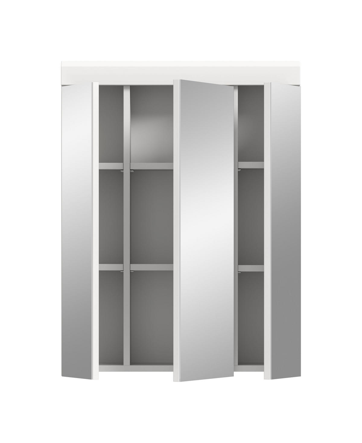 SPIEGELSCHRANK Scout Bad in weiß Nachbildung und weiß hochglanz B/H/T: 60x79x18 cm - Weiß, Glas/Holzwerkstoff (60/79/18cm)