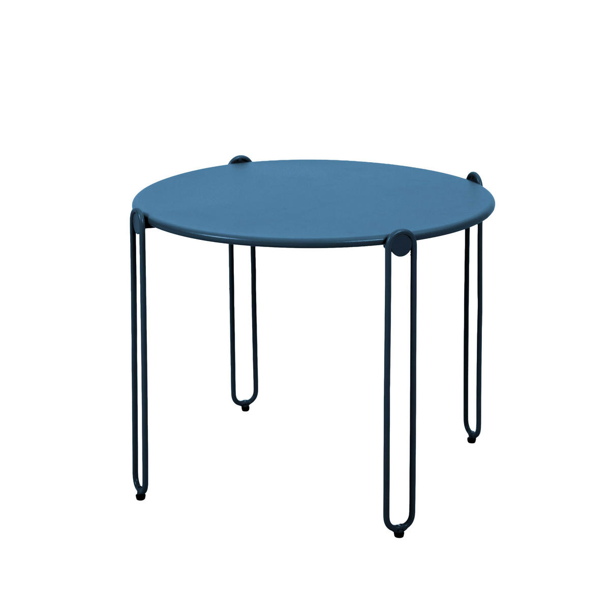 BEISTELLTISCH 2-tlg., Pazifikblau - Blau, Metall (60/60/40cm) - Oviala