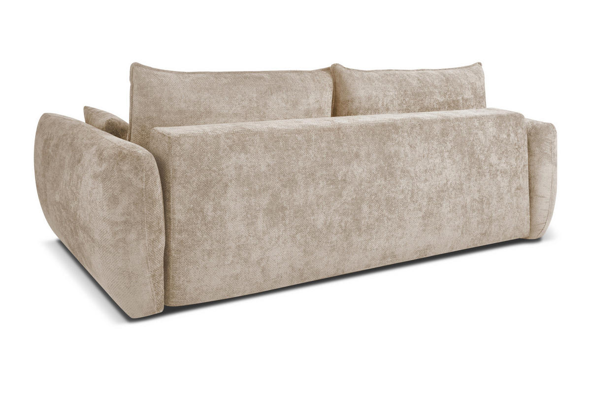 SOFA Mit Schlaffunktion Und Bettkasten, Chenille-Stoff Flow, Dunkelbeige, Zephira - Beige, Holz (238/87/140cm) - Kaiser Möbel