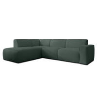 ECKSOFA L Form Didim Grün 292/220/78 cm – großes Sofa stilvoll & bequem L - Schwarz/Grün, Kunststoff/Textil (220/292cm) - AX Living
