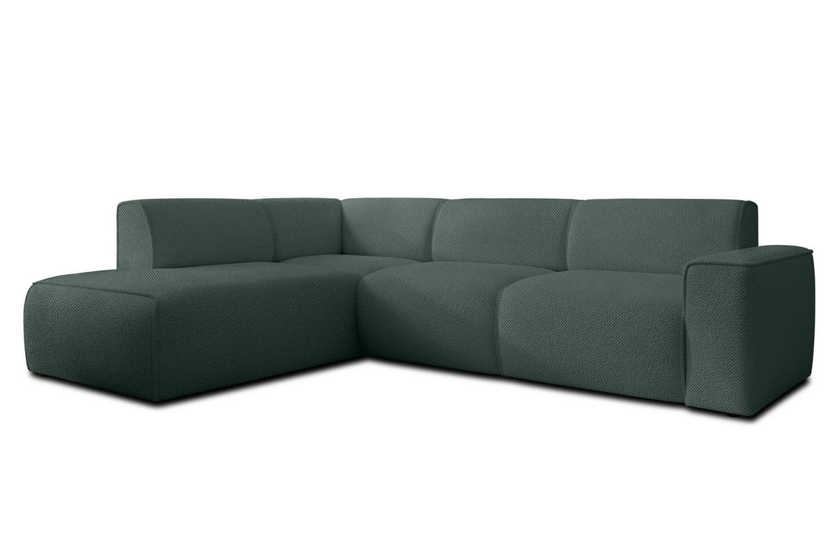 ECKSOFA L Form Didim Grün 292/220/78 cm – großes Sofa stilvoll & bequem L - Schwarz/Grün, Kunststoff/Textil (220/292cm) - AX Living