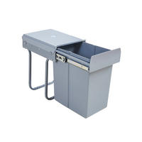 VESTAVĚNÝ KOŠ NA ODPAD Froland - šedá, kov/plast (34/42/26cm) - [en.casa]