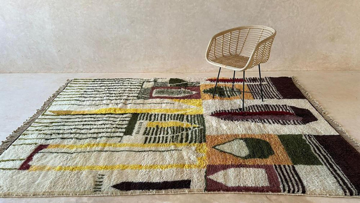 BERBERTEPPICH aus Marokko modern 140x 200 cm - Multicolor, Naturmaterialien (140/200cm) - AFK Living