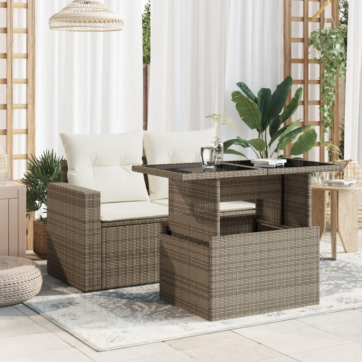 GARTENTISCH Tischlian 55/73/100 cm - Grau, Naturmaterialien (100/55/73cm) - ZMH