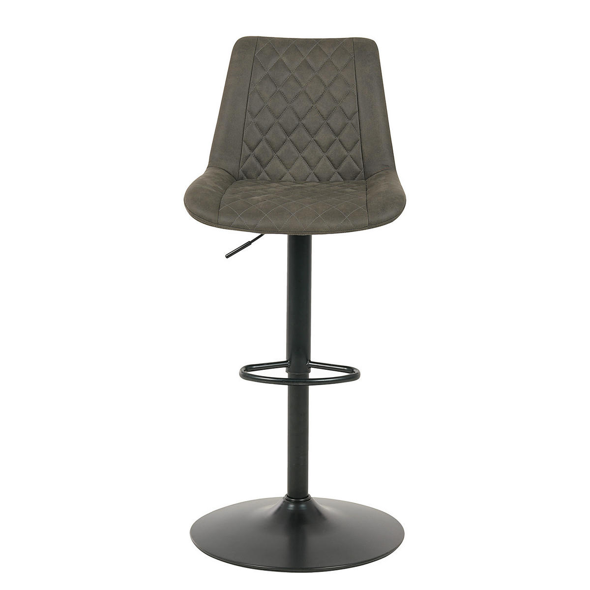 BARSTUHL (2er-Set) - Microfaser / Eisen - Vintage Grau - Grau, Textil/Metall (50/91/58cm) - home24