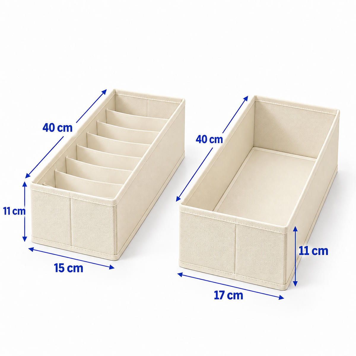 ORGANIZÉR Beige 8dílná-sada - béžová, textil/papír (17/11/40cm) - Relaxdays