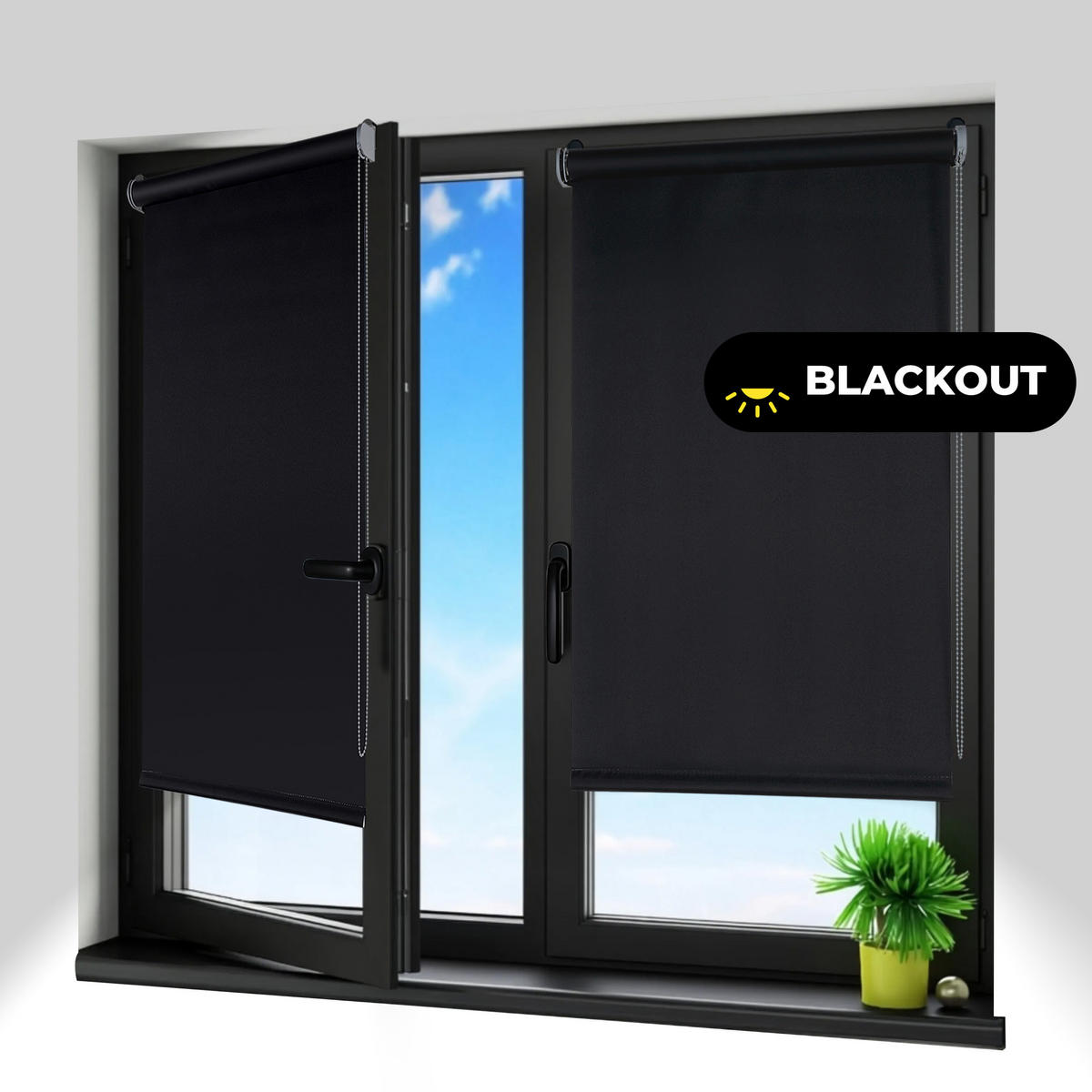 VERDUNKELUNGSROLLO Moon Easyfix Schwarz 45x180 - Schwarz, Kunststoff (45/180/1cm) - STORESDECO