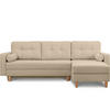 ECKSCHLAFSOFA ERISO 3/4 Sitzer und Universalecke mit Ottoman, Bouclé-Stoff, hellbeige - Beige/Creme, Textil (240/183cm) - KONSIMO®