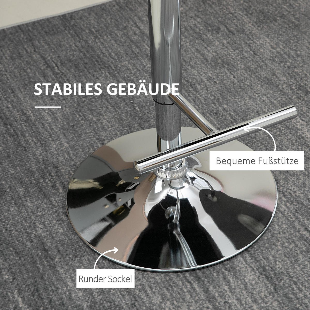 2ER Set Barhocker Barstühle Drehstühle höhenverstellbar modern Hellgrau - Grau, Kunststoff (55/123/46cm) - HOMCOM