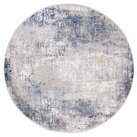 TEPPICH Beige Rund Abstrakt Kurzflor - 120 x 120 cm - Blaugrau, Textil (120/120cm) - Mazovia