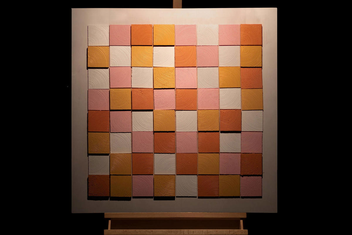 HOLZBILD Bunt 80/80 cm - Multicolor, Holz (5.57/80cm) - KUNSTLOFT
