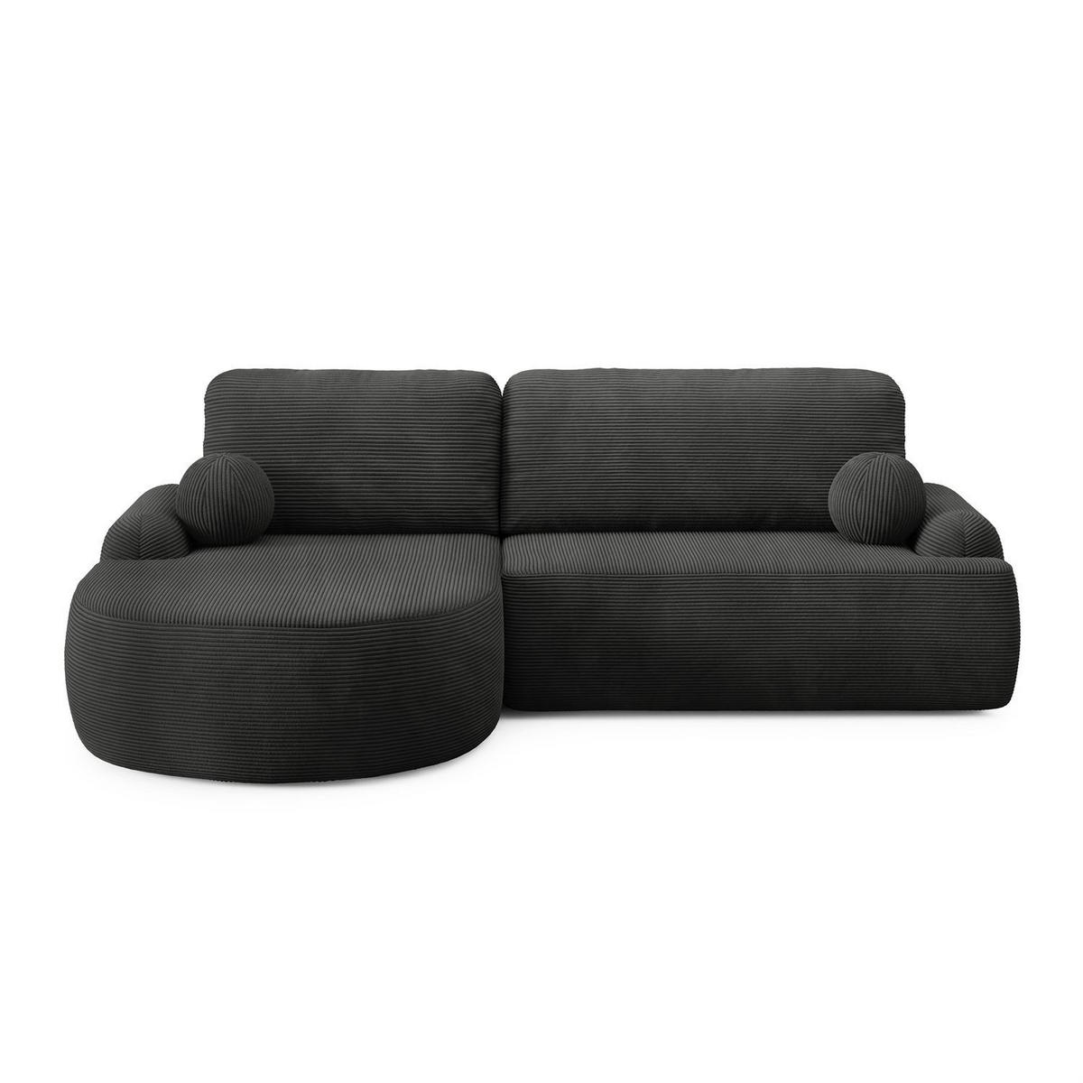 ECKSOFA CLEO II mit Schlaffunktion Version Linke Poso 34 - Dunkelgrau, Kunststoff (264/172cm) - Lookway