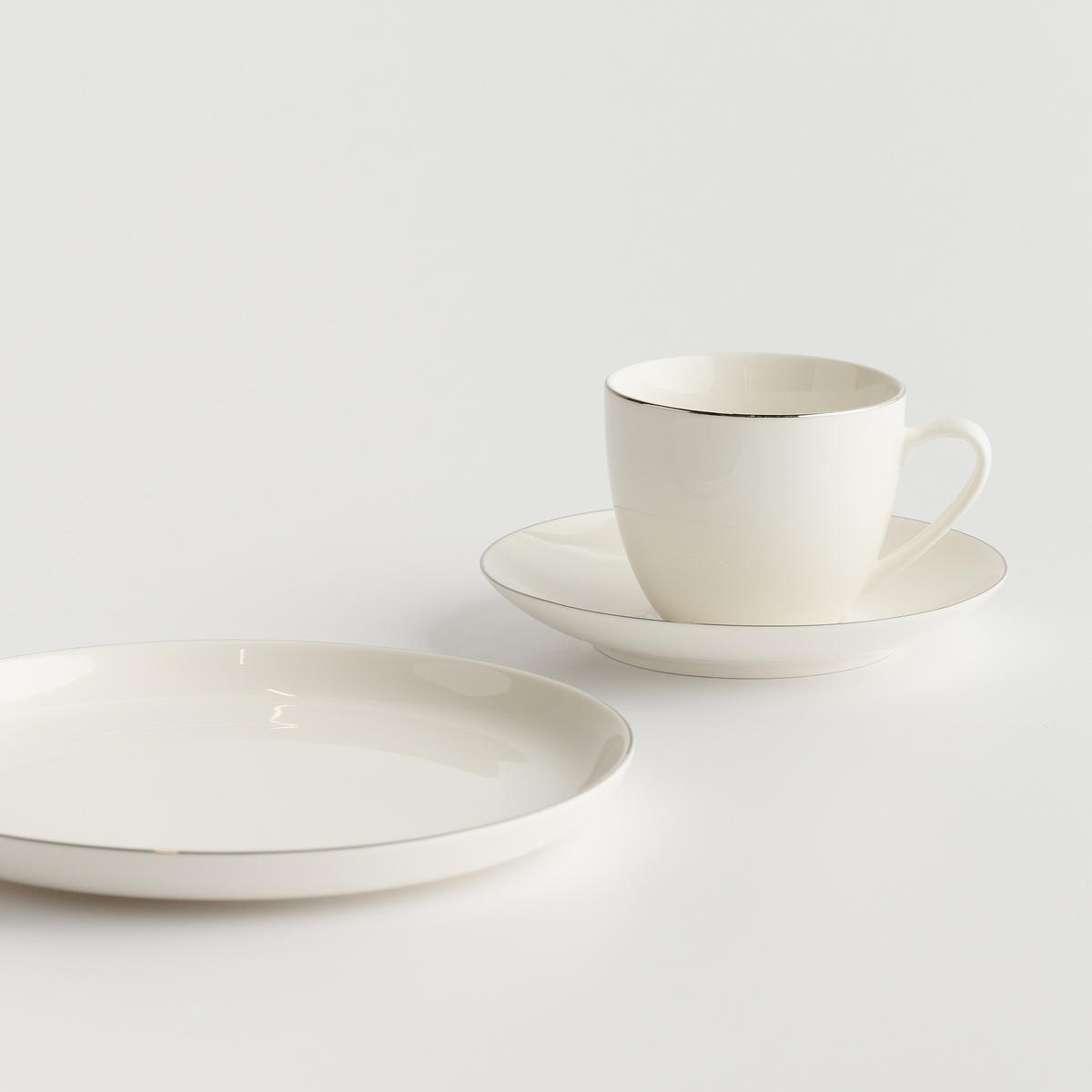 TASSE MIT UNTERTASSE Plata - Silberfarben, Keramik (14.5/7.5/14.5cm) - home&you