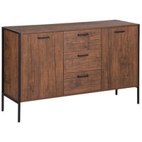 SIDEBOARD Dunkler Holzfarbton Tifton - Dunkelbraun/Schwarz, Holzwerkstoff (123/78/39cm) - Beliani