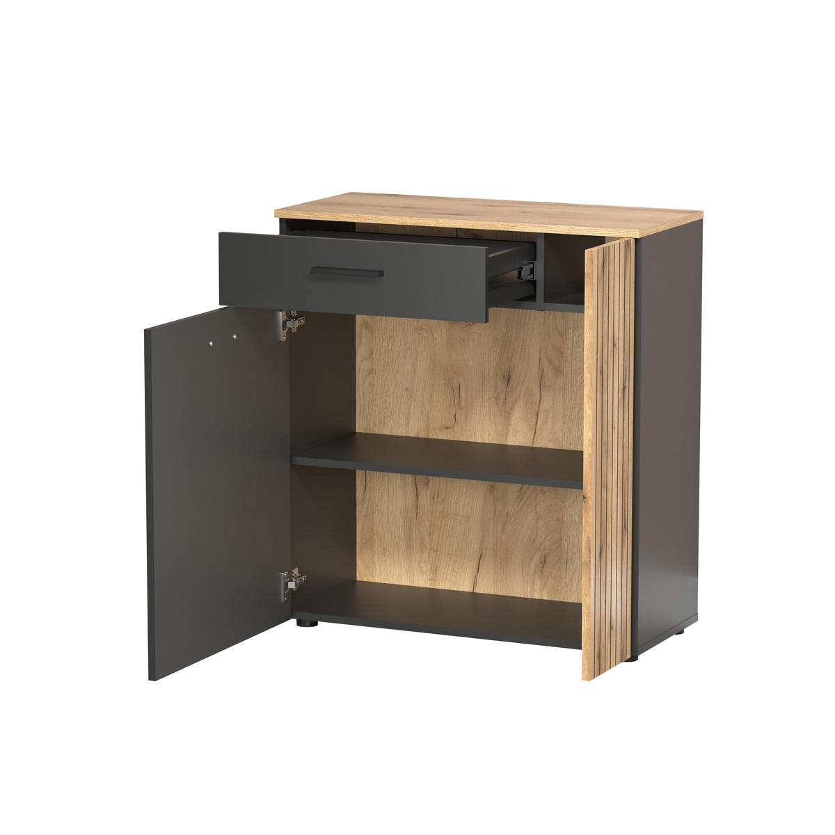 SCHUHSCHRANK Esteban Anthrazit - Anthrazit, Holzwerkstoff (80/88/36cm) - Trendteam