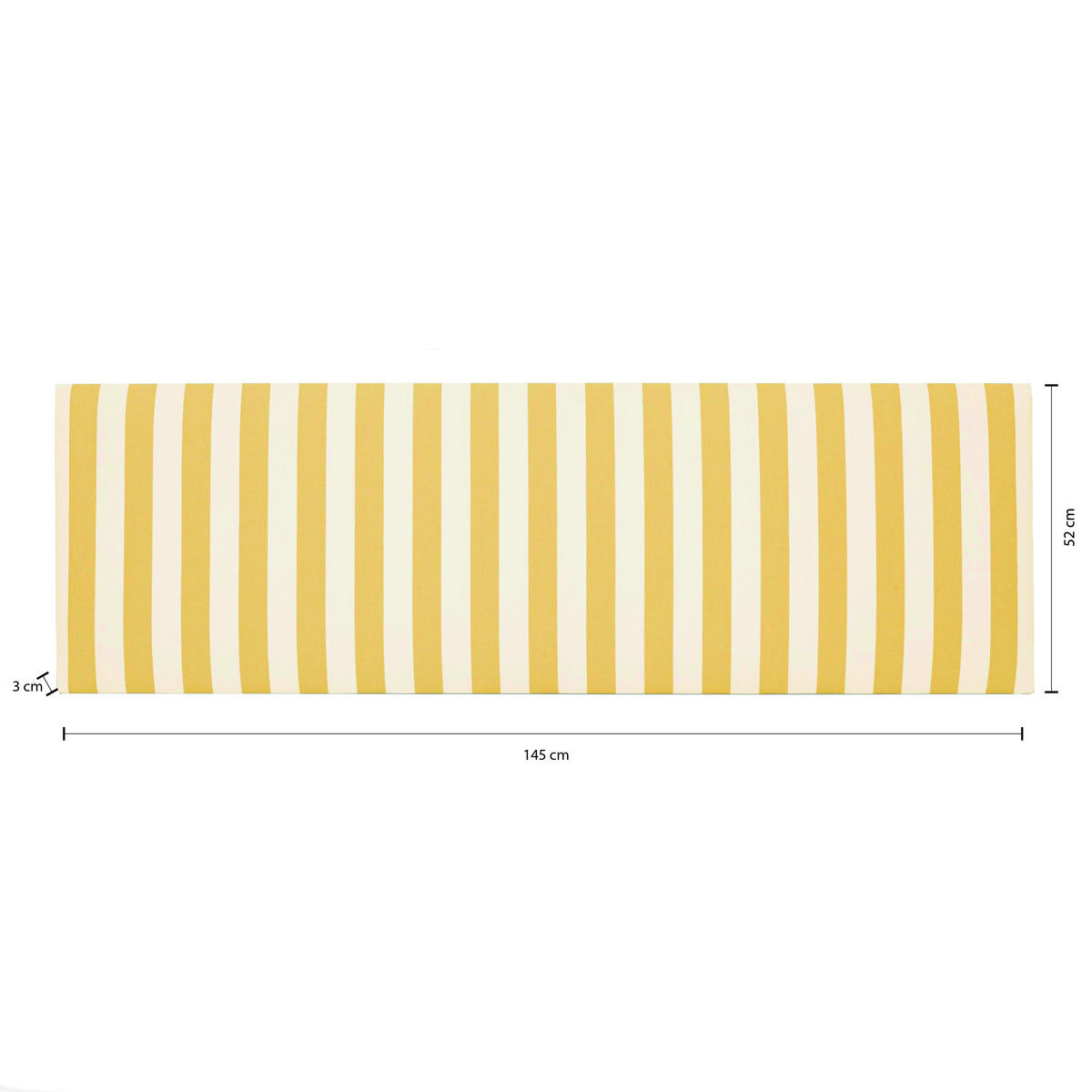 KOPFTEIL Gepolstertes aus gestreiftem Stoff Gelb 145/52/3 cm SUANCES - Gelb, Textil (145/52/3cm) - RNT By Really Nice Things