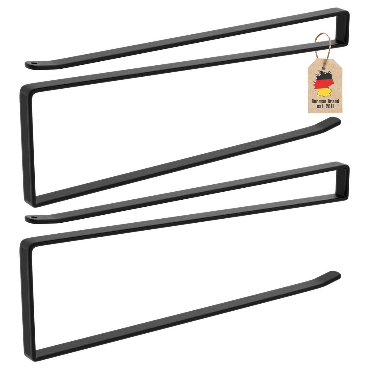 PAPIERROLLENHALTER (2-tlg. Set) - Schwarz, Metall (1.1/10/26cm) - Intirilife