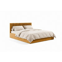 POLSTERBETT Fame Honig 160x200 cm, mit Bettkasten und Paneel-Kopfteil - Honig, Holzwerkstoff/Textil (160/200cm) - Bettso