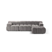 ECKSOFA modular rechts Bellis aus Boucle hellgrau 4 Sitzplätze - Hellgrau, Textil (155/282cm) - Micadoni