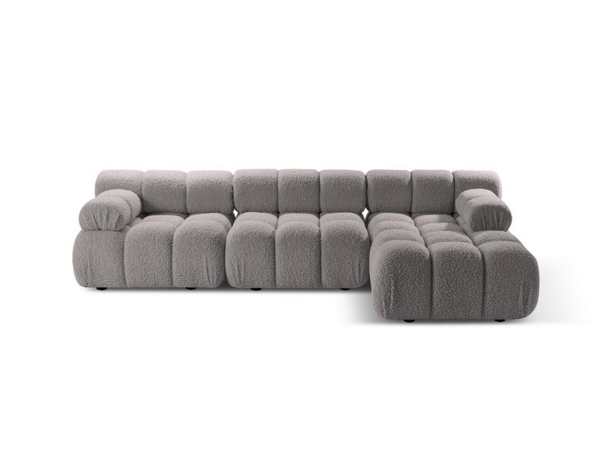 ECKSOFA modular rechts Bellis aus Boucle hellgrau 4 Sitzplätze - Hellgrau, Textil (155/282cm) - Micadoni