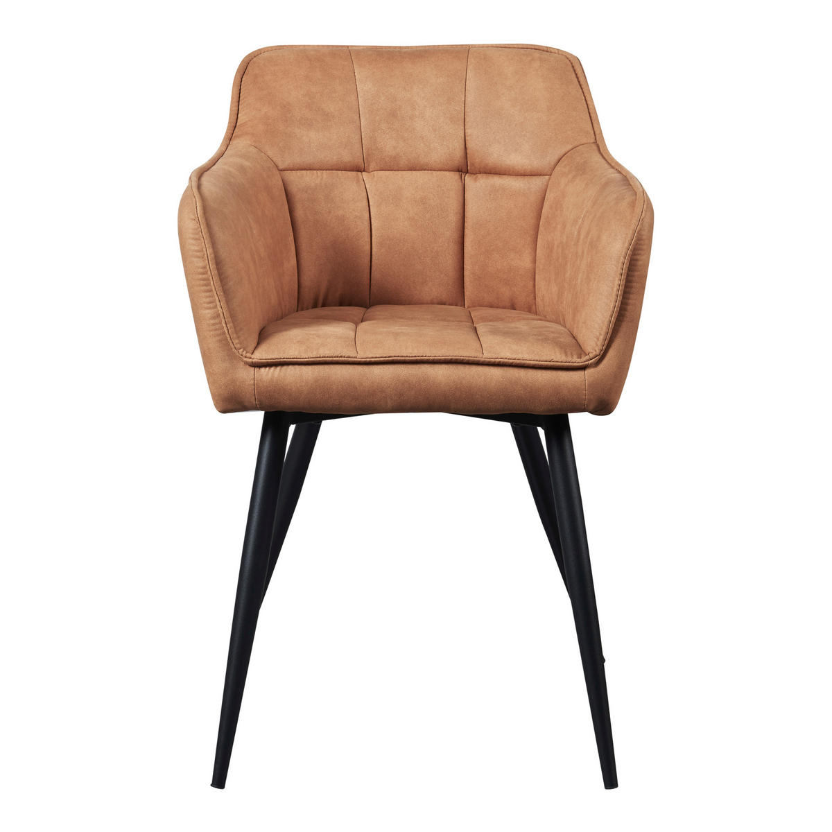 ARMLEHNSTUHL Birmingham - Schwarz/Braun, Textil/Metall (57/81/53cm) - [en.casa]