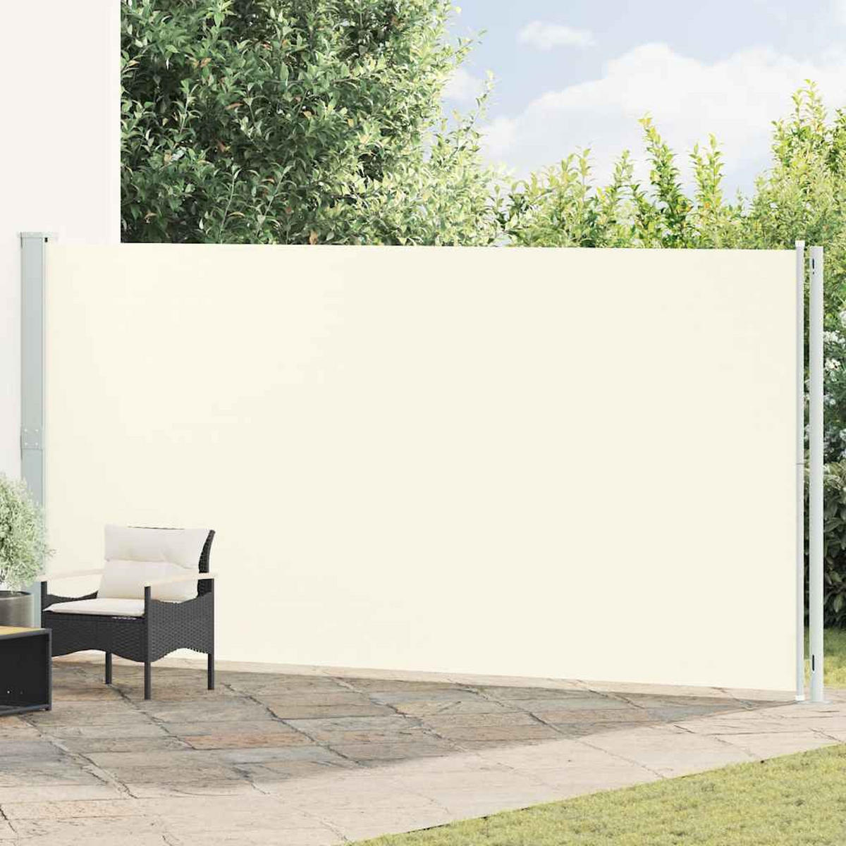 SEITENMARKISE Ausziehbar 200/600 Cm Creme - Creme, Textil (600/200/600cm) - vidaXL