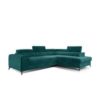 ECKSOFA - OLIVIER (Rechts, Flaschegrün) - Smaragdgrün/Dunkelgrün, Textil (275/205cm) - Möblo