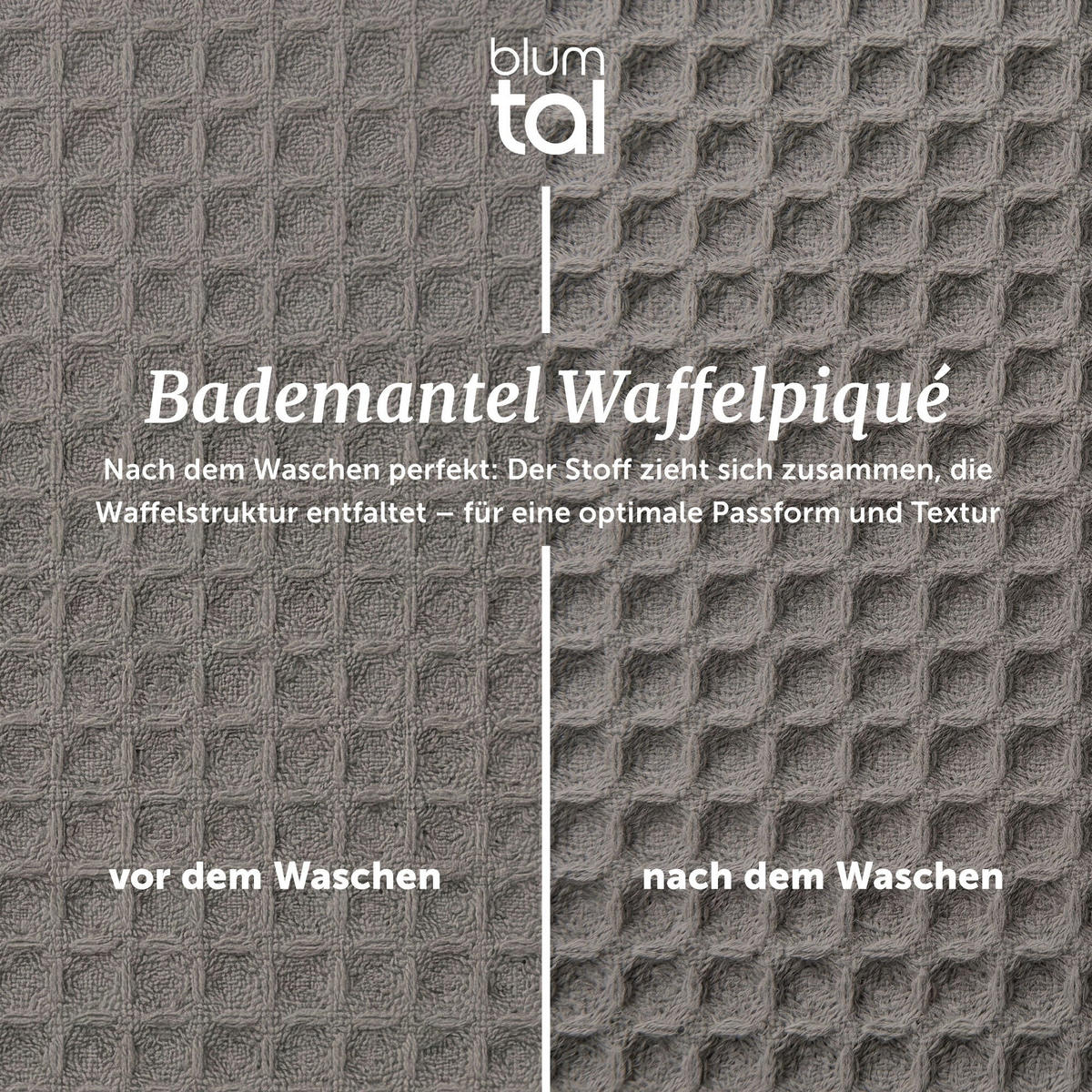 BADEMANTEL 100% Baumwoll Wafflepique in XS/S Unisex, Grün - Grün, Textil (XS/Snull) - Blumtal