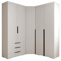 GARDEROBEN-SET 236,7/181,7/47 - Schwarz/Weiß, Holz/Kunststoff (181.7/236.7/47cm) - Abiks Möbel