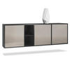 SIDEBOARD Cuba Türen in Sandgrau Hochglanz - Sandfarben, Holzwerkstoff (182/53/35cm) - Vladon