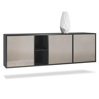 SIDEBOARD Cuba Türen in Sandgrau Hochglanz - Sandfarben, Holzwerkstoff (182/53/35cm) - Vladon