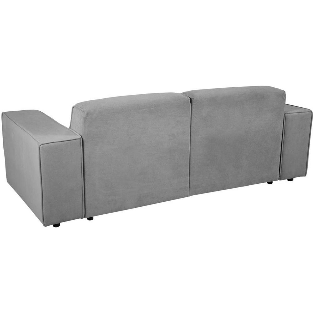 3-SITZER SOFA Pedro ohne Schlaffunktion hellgrau - Hellgrau/Schwarz, Textil (215/75/88cm) - Beautysofa