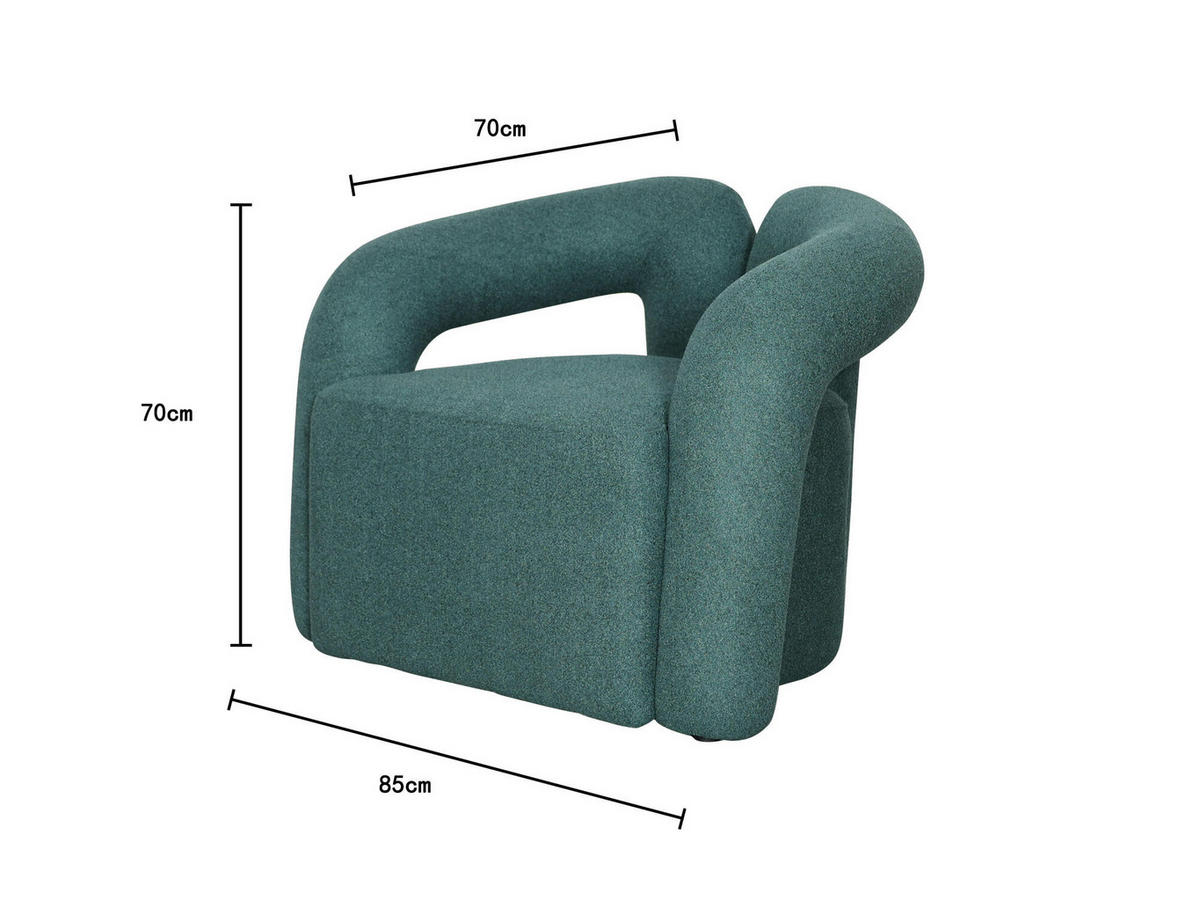 SESSEL NUA Grün 85x70x70 cm - Grün, Textil (85/70/70cm) - FURNLUX