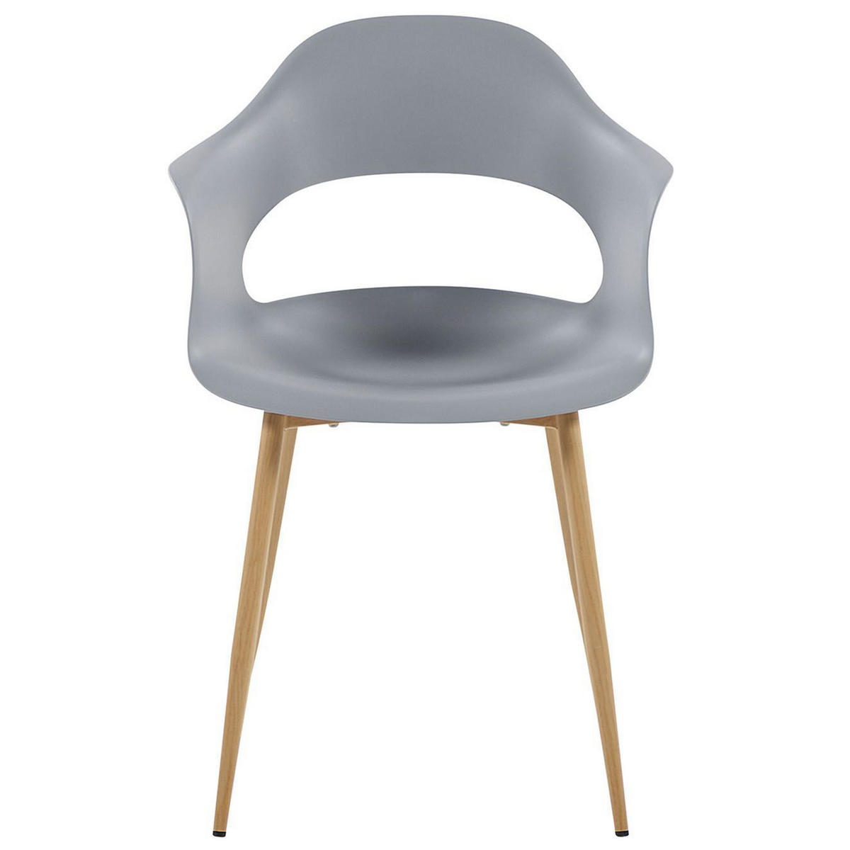ESSZIMMERSTUHL 2er-Set Kunststoff Grau Utica - Grau, Kunststoff/Metall (54/81/47cm) - Beliani