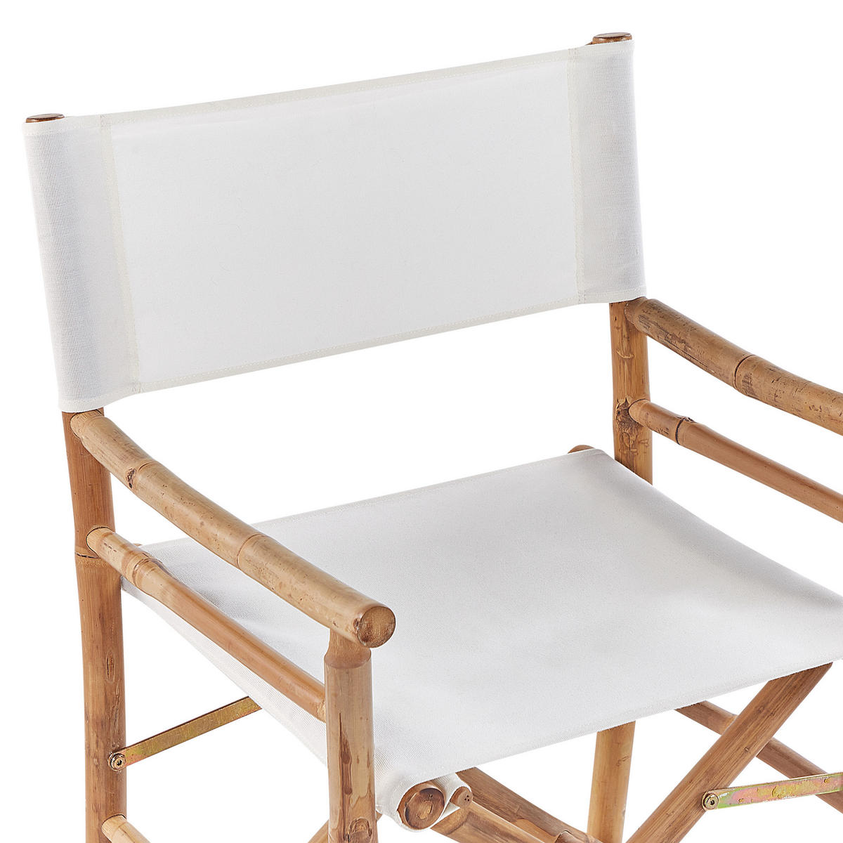 BALKONSET 2-Sitzer Bambusholz hellbraun Textilbespannung cremeweiß Molise - Hellbraun/Weiß, Holz/Textil - Beliani